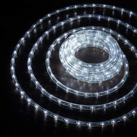 WYZworks 10 ft Cool White PRE-Assembled LED Rope Lights - 2 Wire Christmas Holiday Decoration Indoor/Outdoor Lighting