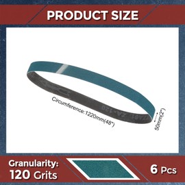 Kozelo 6 Pack Sanding Belt 2 x 48 Inch 120 Grit Zirconia Abrasive Belt Sander Paper for Belt Sander Metal Grinding Wood Working Weld Rust Removal