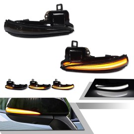 GTINTHEBOX Side Mirror Blinker Sequential Turn Signal Lights for 2016-2023 Toyota Tacoma,2019-2024 RAV4 XA50,2020-2024 Highlander XU70 Smoked Switchback White & Amber LED Lamp