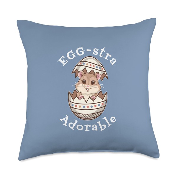 Egg-stra Adorable – Cute Baby Hamster Happy Easter Egg Throw