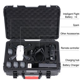 Smatree 10.2L Waterproof Carrying Case Compatible for DJI Spark, Portable Hard Case for DJI Spark Fly More Combo
