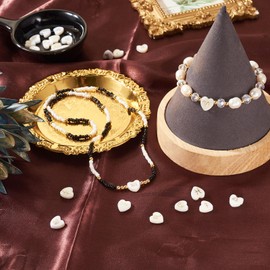 PandaHall 24 Pieces 12 Constellations Shell Beads Heart Natural Shell Beads Zodiac Sign Spacer Beads for Necklaces, Bracelets, Earrings, Jewellery Making