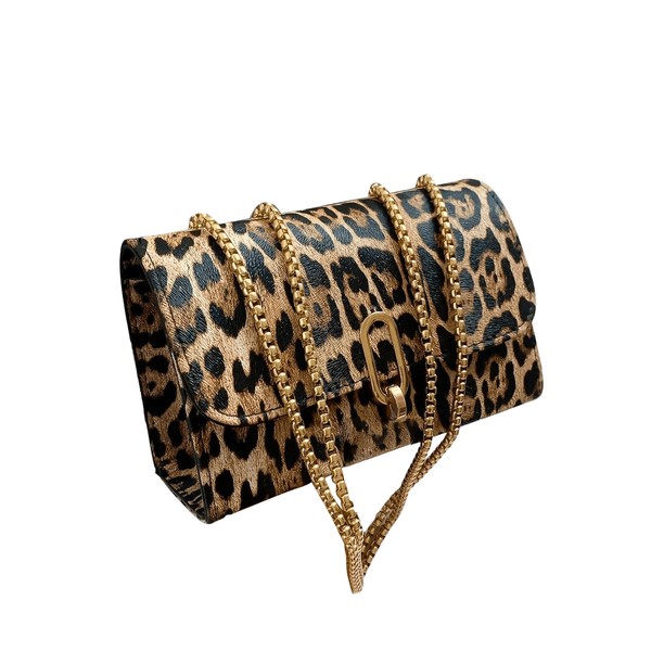 QWINEE Women's Leopard Purse Cheetah Print Purses Y2k Evening Chain