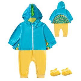Nwnip - Disfraces de Halloween para bebé, disfraces de pavo real, disfraces divertidos para niños pequeños (azul, 3-6M