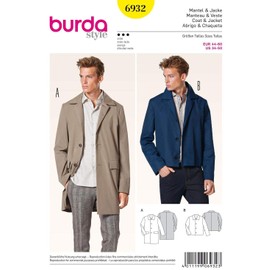 Burda b6932 Coat and Jacket Sewing Pattern 19 x 13 cm