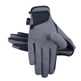 New AFE Ladies Horse Riding Gloves Track Fabric Gloves Synthetic Leather Equestrian Black Stretch Fabric Pink Purple Lilac Grey (Small)