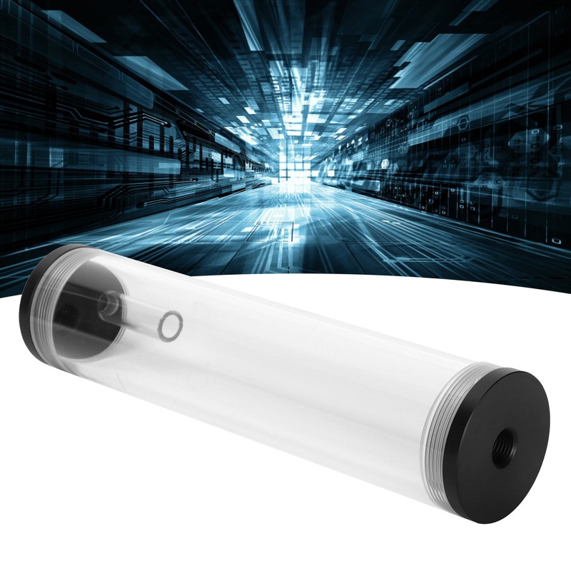 Water Cooling Tank Acrylic Cylindrical 3‑Hole G1/4 Thread Reservoir Computer