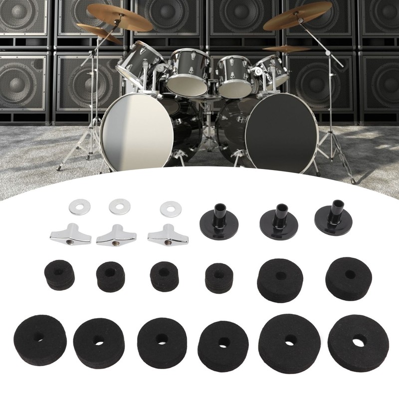 21Pcs Drum Cymbal Felt Pad Non Slip Instrument Accessory Replacement