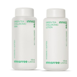 Innisfree Green Tea Hyaluronic Acid Skin 170ml + Lotion 170ml / 이니스프리 그린티 히알루론산 스킨170ml+로션170ml