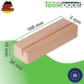 ToolSpace Wooden Card Holder, Table Decoration for Weddings and Events, Pack of 10, Table Number Holder, Name Plate Holder, 1.8 x 3 x 10 cm, Menu Card Holder, Photo Holder, Rustic Stylish Vintage