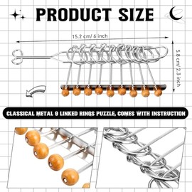 Metal Brain Teaser Puzzles Set of 36 with Pouch, Steel IQ Games Physics Mind Metal Puzzles for Adults Basket Stocking Stuffers for Adults Challenge Gi