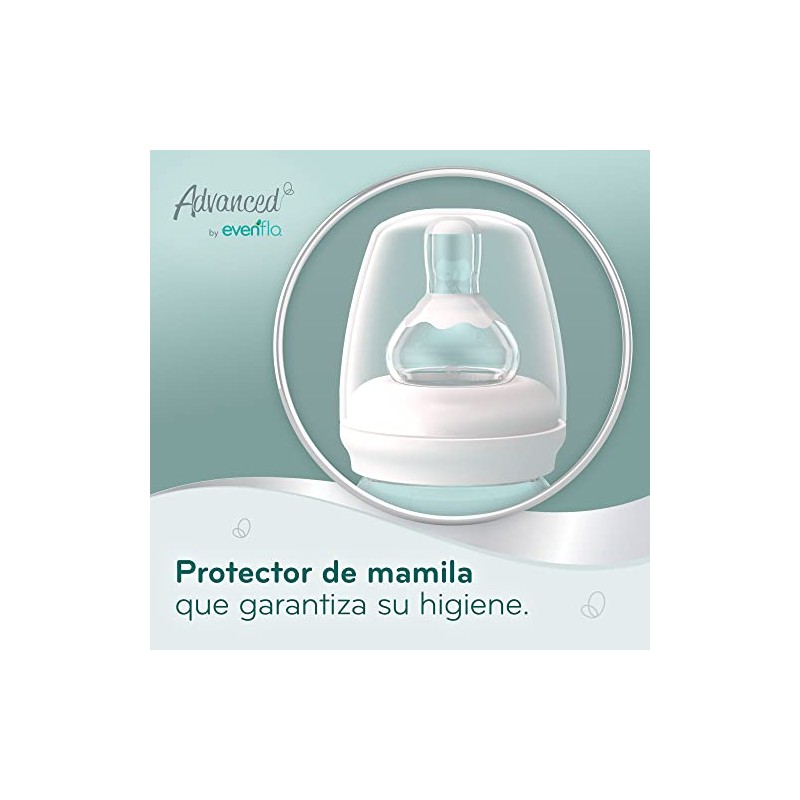 Evenflo Advanced Biberón Anticólicos, Transparente, Flujo Lento, Cuello Estándar, Silicón