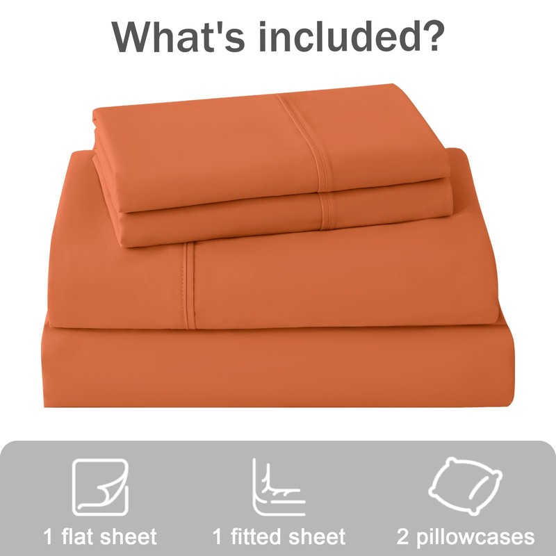 Queen Bed Sheets Set, Soft Breathable Bedding Sheet Set, Sheets