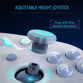 Thunderobot G50S 1000HZ Controller PC Wireless für Windows PC,Switch,IOS&Android,6 Programmierbare Tasten,PC Controller Gaming mit Hall-Effekt-Joysticks&Trigger/Gyroskop (Weiß, G30S)