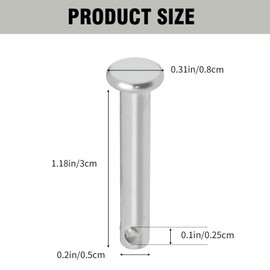 EATAKWARD 12Pcs Clevis Pins Assortment Kit, Flat Head Single Hole Clevis Pins, Steel 5mm X 30mm Steel Link Hinge Pins for Furniture Installation Small Home DIY Project