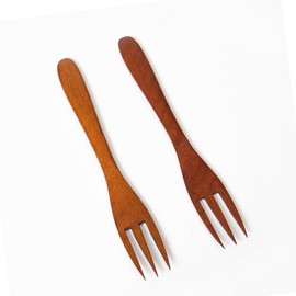 Tokunari TAD-201 Wooden Lacquered Small Forks, Set of 2, 5.9 inches (15 cm), Forks for Fruits, Salads, Desserts