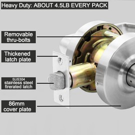 HISAFE Storeroom Door Handle Heavy Duty Grade 2 Commercial Door Locks, Non-Handed, UL 3 Hour Fire Rated, ADA Compliant, Satin Chrome Finish 26D, 2-3/4''Backset, X-XG-ST-70