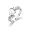 STARCHENIE 925 Sterling Silver Pearl Ring Wedding Engagement Jewelry Gift