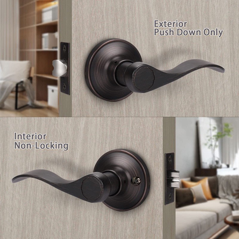 KNOBWELL 8 Pack Bronze Door Knobs Closet Hallway Door Handles