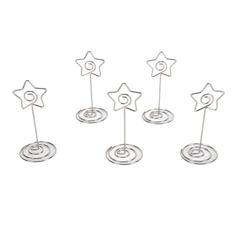 20PCS Desk Memo Clips Table Number Holder Star Shape Metal