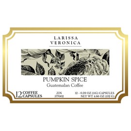 Pumpkin Spice Guatemalan Coffee (Single Serve K-Cup Pods) (Gourmet, Naturally Flavored, Whole Coffee Beans) (12 pods, ZIN: 577002) - 2 Pack