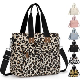 Insulated Lunch Box for Women & Men - Large Thermal Lunch Bag Women with Removable Shoulder Strap, Reusable Lunch Cooler Tote Bags Purse for Adults Work, Picnic, Hiking, Beach, Travel, Medium，Leopard