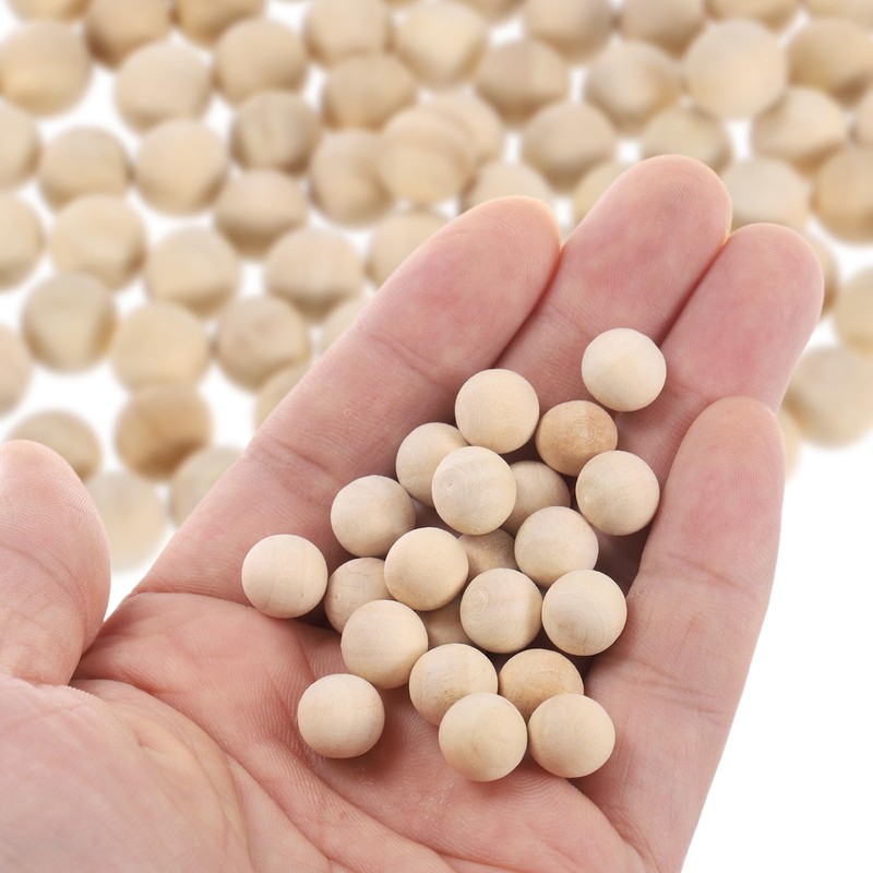 sourcing map 200pcs Round Wood Balls 10mm Diameter Unfinished Solid