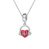 ZakiaHo Red Heart Love Music Notes Headset Pendant Necklace Women