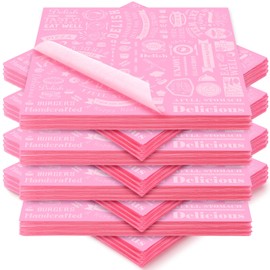 Outus Outus 600 Pcs 12 x 12 Inch Deli Wax Paper Sheets Grease Resistant Tray Basket Liners Newsprint Paper Water and Grease Proof Sandwich Wrapping Square Hot Dog Wrappers for Food Baking (Pink)