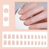 Ceboic Pack of 24 Short Artificial Nails, French Artificial Nails,