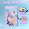 Mermaid Girls Diary with Lock and Pen, Fluffy Journal Kit