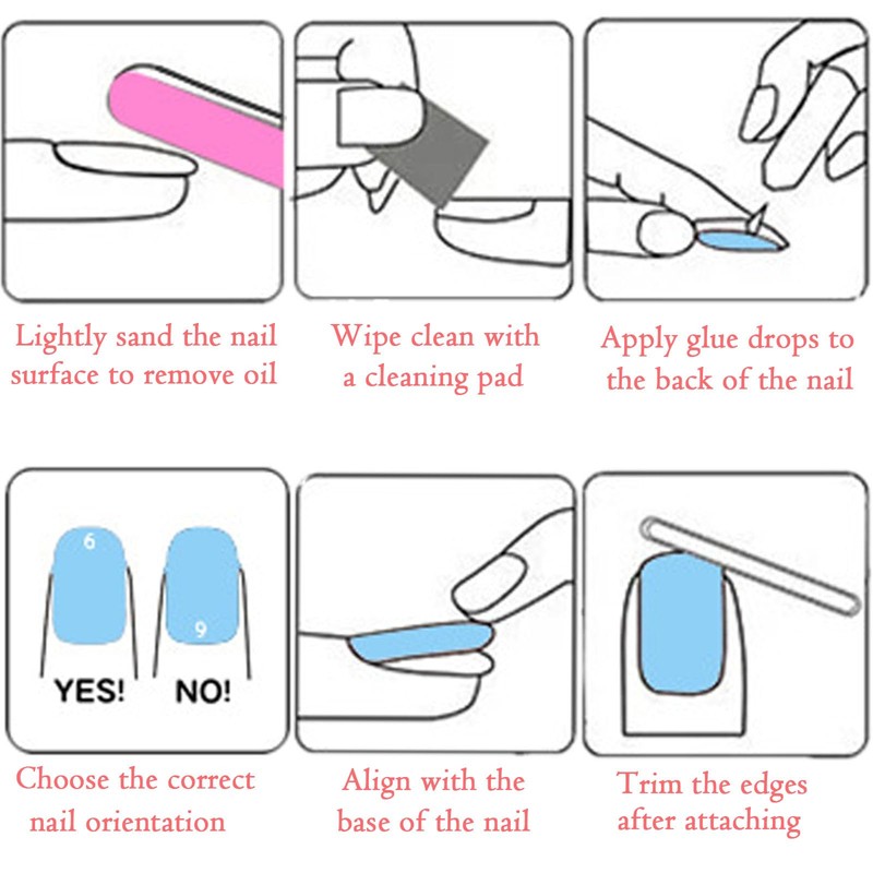 Cute False Nails, Extra Short Nail Tips Square Press On