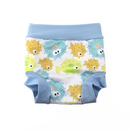 BabyPreg Baby Child Swimming Briefs Cover Nappy with High Waist Abdominal Protection Swimming Shorts (Light Blue, 2-3 Years)