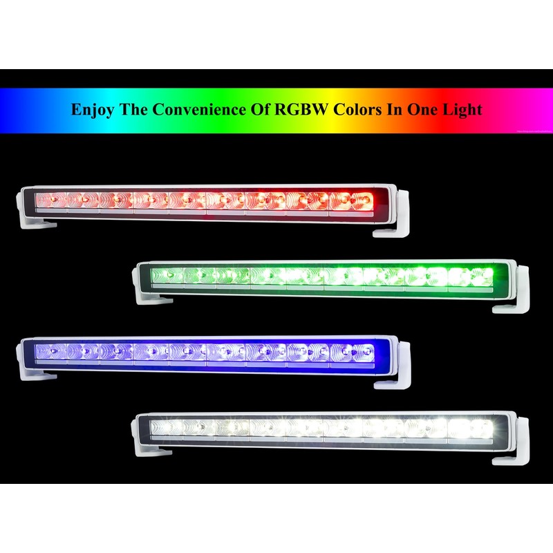 Vcanuplms RGBW Led Boat Light Bar, 20 inch Powerful Waterproof
