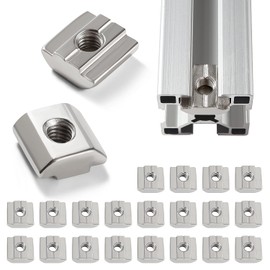 Lyeteung 20 PCS 30 Series M6 T Slot Nut, T-Track Sliding Nuts, T-Slot Hammer Head Nut, for 8 mm Slot 3030 3060 6060 Aluminum Extrusion Profile