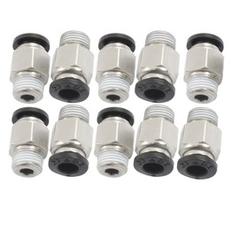 HuaHuiYuan 10pcs 6mm Tube 4 PT Screw Quick Connector Pneumatic Air Fittings (1/8 PT Screw)