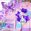 VTKELEISUR Butterfly Balloons,7pcs Purple Butterfly Birthday Decorations Set with Star