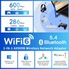 Krisnorey 2-in-1 Wi-Fi 6 Bluetooth 5.4 USB Adapter for PC