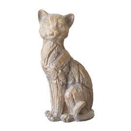 Resin Driftwood Style Cat Ornament Figurine Statue Gift Sculpture Nautical Sea