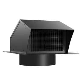 Roof Vent Cap 10 Inch Removable Rooftop Black Exhaust Iron Vent Cap with Damper for Ventilation System