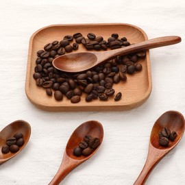 Jeffdad 4 Pcs Small Wooden Spoons, 5.9 Inch Honey Spoon for Tea, Wooden Spoons for Eating, Mini Wood Serving Spoons for Coffee Tea Jar Condiment(4 Pcs)