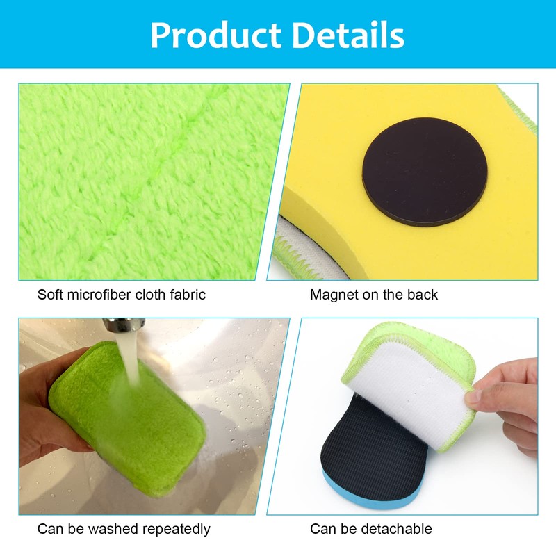 3 Pack Chalk Eraser for Chalkboard, Pletpet Microfiber Dustless Magnetic