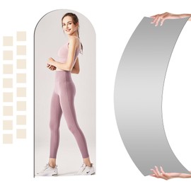 HARRITPURE Home Gym Mirror 24x 65 Large Arched Full Body Mirror Acrylic Frameless Full-Length Wall Mirror for Bedroom, Bathroom, Door, Dance Studio