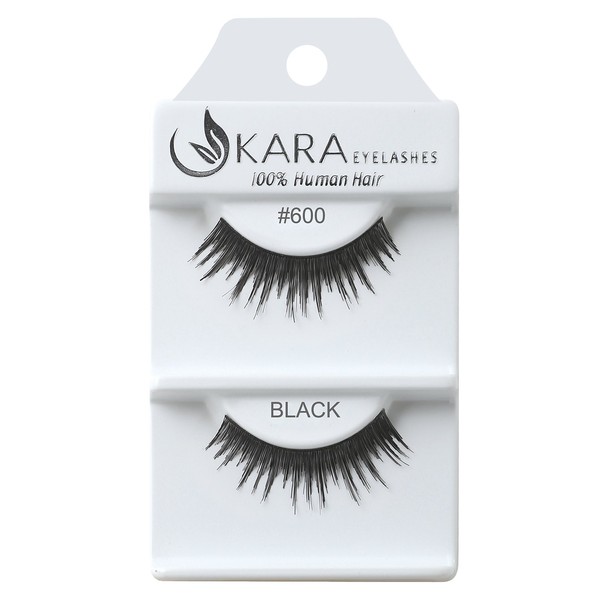 Kara Beauty Human Hair Eyelashes - 600 (Pack of 6)