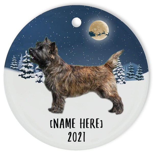 Brindle Cairn Terrier Dog Ornaments for 2024 Christmas Tree Personalized