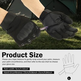 Work Gloves Abrasion Resistant Military Strategy Gloves Nonslip Breathable Combat Finger Cover Outdoor Safety Finger Cover for Work Hiking..(black,L)