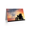 Wee Blue Coo Couple On Motorbike - Romantic Sunset Silhouette,