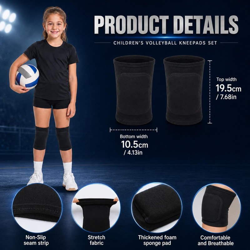 Sosation 2 Set Volleyball Accessories for Kids Shorts Knee Pads