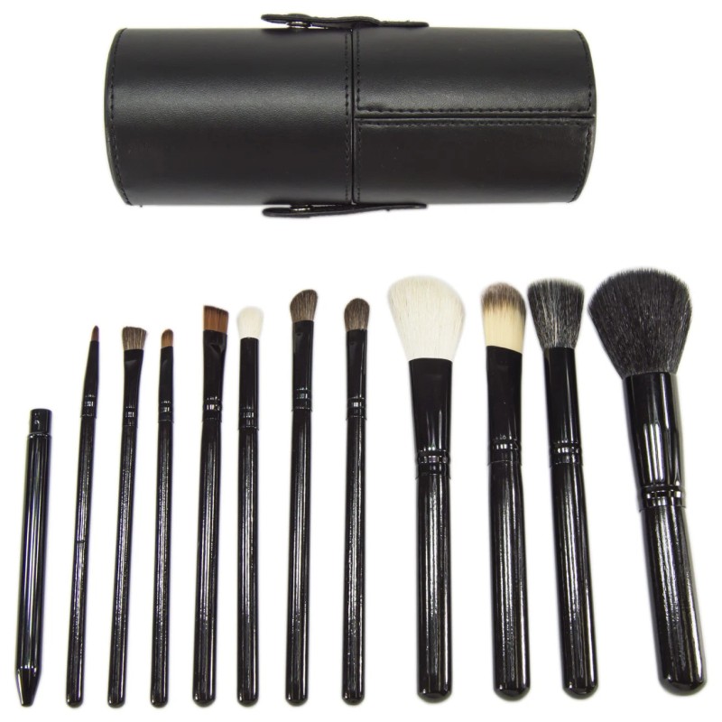 SciencePurchase 12 Piece Makeup Brush Set with Artificial Leather Cup