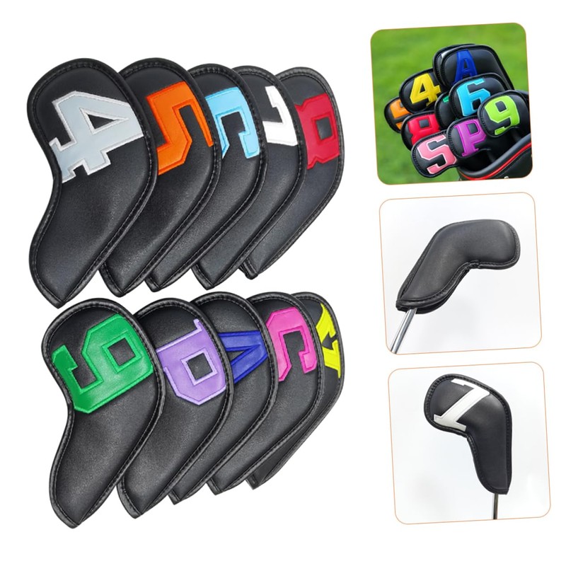 Mipcase 10pcs Golf Club Head Covers Durable PU Material Collision